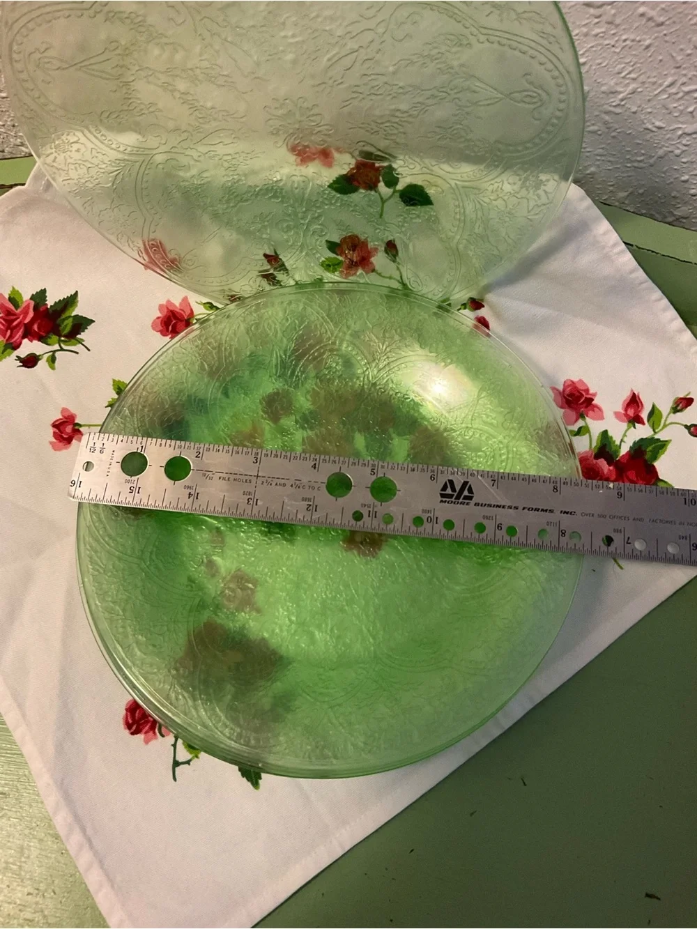 Lot of 5 Green Uranium Plates Glass